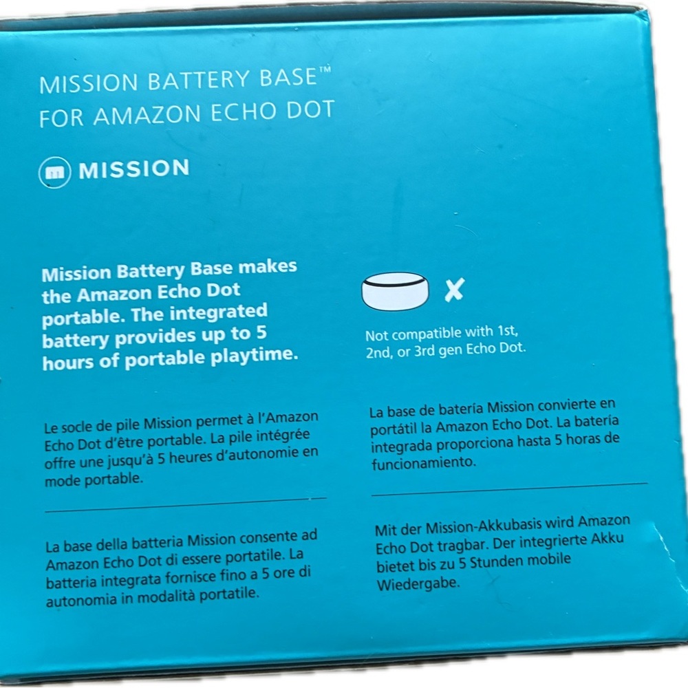 🚀  Mission Gray Battery Base for Amazon Echo Dot - Picture 4 of 7